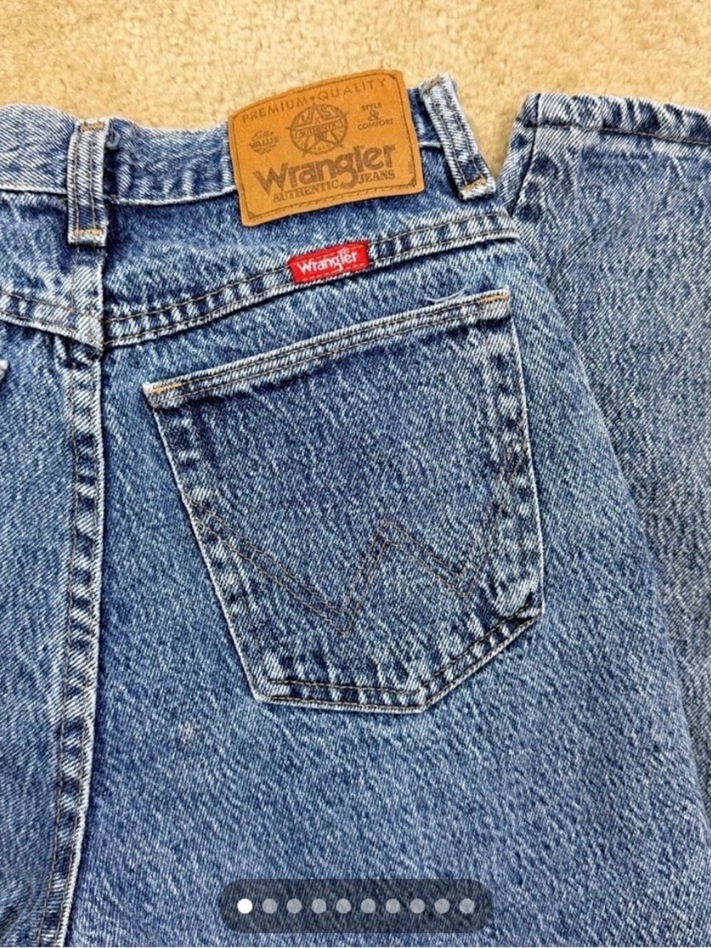 Vintage Wrangler High Waisted Acid Wash Tapered Leg Jeans Made In USA